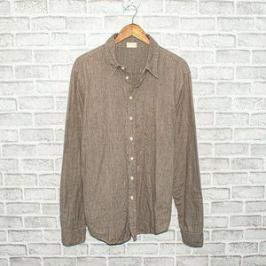 CP SHADES Men's Button up Shirt in Natural tan Size Large